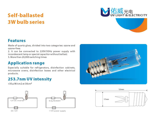 Ballast UV 12VDC Ballast elektronik 3W UV daya kecil membunuh bakteri