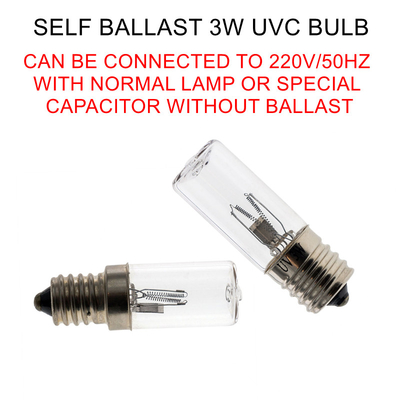 Kabinet Disinfeksi Virus Ozon E14 UVC Light Bulb Self Ballast