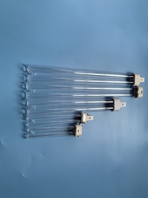 H Type 40W Glass UVC Light Tubes 185nm UV Ozone Disinfeksi Lamp Untuk Udara